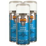 Hycote Colour Fast Drying Aerosol Spray Paint XDFT604 Fiat White 249 150ml x3
