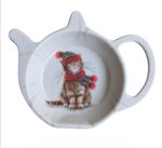Tea Bag Tidy Holder Cat in winter outfit  Design New