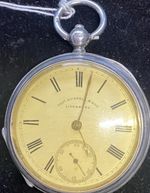 1901 CHESTER  SILVER FULL HUNTER FOB WATCH, RUSSELL & SONS OF LIVERPOOL WITH KEY