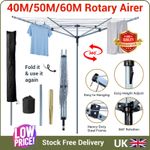 4 ARM 50M ROTARY AIRER OUTDOOR CLOTHES GARDEN WASHING LINE DRYER SPIKE COVER