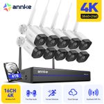 ANNKE 4K Wireless CCTV System Two-Way Audio WiFi IP Camera 8MP 16CH Video NVR 