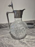 Sterling Silver Claret Jug Sheffield 925 Cut Crystal Glass Wine Decanter Vintage