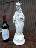 Antique German sax bisque porcelain large madonna child statue figurine angels