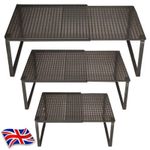 Expandable Closet Organizer Shelf Adjustable Wardrobe Kitchen Storage Rack UK