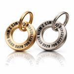 Round Solid Brass Dog Tag, Deep Engraved, Custom Pet ID Tag, Dog & Cat Tag