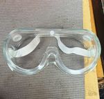 Clear Protective Safety Goggles with White Elastic Strap, Adjustable Fit, Adults