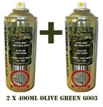 Olive Green RAL 6003 Matte Spray Paint 400ml | 2 Pack | Military Army Model Rail