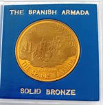 Vintage Spanish Armada 400th Anniversary Frosted Proof Medal 1588-1988.