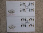 1982 DARWIN PAIR OF UNADDRESSED FIRST DAY COVERS, GUTTER PAIRS, SHREWSBURY H/S