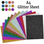 A4 Glitter Card Coloured Premium Quality Low Non Shed 250gsm Crafts Mixed