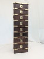 Vintage Brass Bound Mahogany Campaign Collectors Chest 