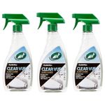 3 x Turtle Wax Clear Vue 500ml Glass Cleaner Streak Free Car Home 