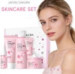 LAIKOU Sakura 5pcs Skin Care Kit Cleanser Toner Serum Eye Cream Essence Cream Mo