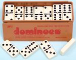 New Double Six Dominoes with Spinners in the Box with Slide Lid Ivory Dominos
