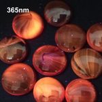 x10 Red cadmium glass pebbles – UV Reactive – Iridescent gold sheen - 15mm/0.6in