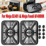 2 Packs Air Fryer Grill Pan for Ninja Fryers, Replacement Crisper Plate Tray Acc