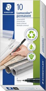 318-9 Lumocolor Permanent Pen, Fine Line Width, 0.6Mm - Black (Box of 10)