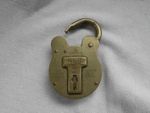 VINTAGE BRASS SQUIRE ADMIRALTY 6 PADLOCK GENUINE PIECE ~ NO KEYS BUT UNLOCKED!