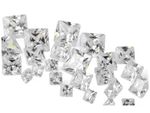 White Cubic Zirconia Square Loose Mixed Sizes Pack Of 25 Pmc Safe Loose Gemstone