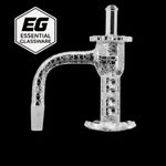 Quartz Glass Slurper 14mm Floral design with long bead pearl and matching cap 