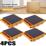 4 Pcs 15T Machine Mover Roller Machinery Moving Skate Heavy Duty Cargo Trolley!