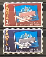 ZAMBIA - 1966 WHO HEADQUARTERS NHM SET SG 116 - 117