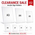 Acrylic Counter Poster Holder Perspex Leaflet Display Stand A3 A4 A5 UPTO A10