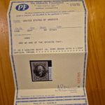 5c FIVE CENT 1A DARK BROWN 1847 U.S.A STAMP WITH CERTIFICATE