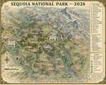 152 Modern Day Pictorial Map of Sequoia National Park Nice Wall Art