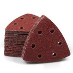 200 Pcs 90mm Triangle Sanding Pads Hook Loop 40 Grit 6 Hole Detail Mouse Sander
