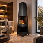 Freestanding Bio Fireplace Pyramid Garden Black Matt Ventless