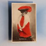 Edwardian Actress Postcard 1906 Real Photo Miss Mabel Love Red Tint Burlesque