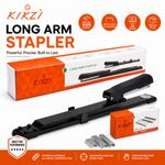 KIKZI® Long Arm Stapler Heavy Duty Booklet A3 A4 Paper Stapler + 3000 Staples UK