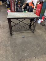 Vintage Industrial Solid Steel Engineer Table Nice Early Heavy Piece! Beautiful
