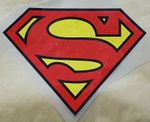 Large Superman Iron on Heat Transfer Patch for Clothes 18cmx10cm Free UK P&P