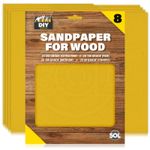 8 Assorted Sandpaper Sheets 60 100 150 240 Mixed Grit Fine Extra Medium Coarse