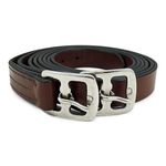 Stirrup Leathers Leather Brown Silver Buckles Equestrian Use
