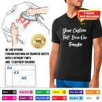 Personalised Iron-On Transfer Name Labels for Clothes, T-Shirts, Hoodies, Bags