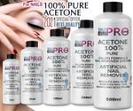 100% Pure Acetone Superior Quality Nail Polish Remover UV/LED GEL Soak Off UK