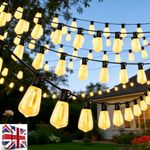 30m 60m LED Garden Lights Mains Powered ST38 Bulbs Outdoor Festoon String Lights