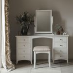 White Dressing Table Desk Vanity Table 8 Drawer Wooden EDWARD HOPPER Furniture