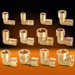 Brass Elbow 90 Degree Male/Female 1/8" to 2" BSP Thread Pipe Fitting Connector
