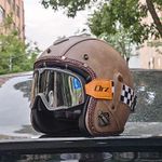 Retro Motorcycle Helmet PU Leather Open 3/4 Chopper Bicycle Helmet DOT Certifica