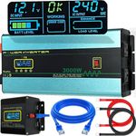 YQ Power Inverter 12V to 240V 3000W 6000W Pure Sine Wave Converter LCD Remote