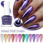 Metallic Nail Polish Super Shine Chrome Mirror Effect Art Nails Varnish 8Color