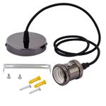 Innoteck Vintage Pendant Lamp Holder E27 Black Retro Industrial Ceiling Light