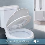 Soft Close One Button Universal Fit Heavy Duty Quick Release Toilet Seat