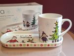Brand New Ciroa Mini Bites Christmas Mug & Tray Set. Xmas Gift