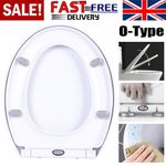 Soft Close Toilet Seat White Bathroom Oval Heavy Duty Universal Hinges Anti Slam