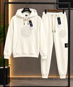 Stone Island Mens Hooded tech fleece Tracksuit colour Cream Size L NWT